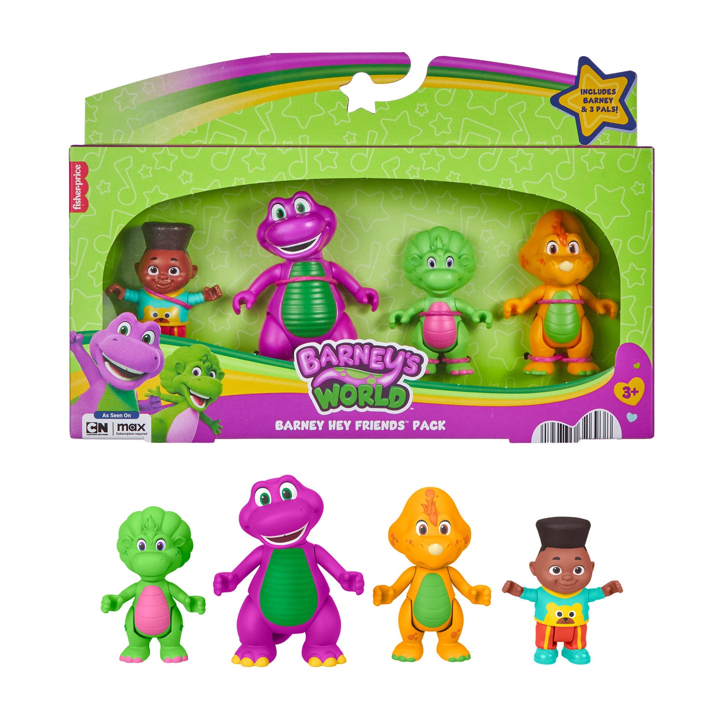 Fisher-Price Barney's World Barney Hey Friends Pack With 4 Figures